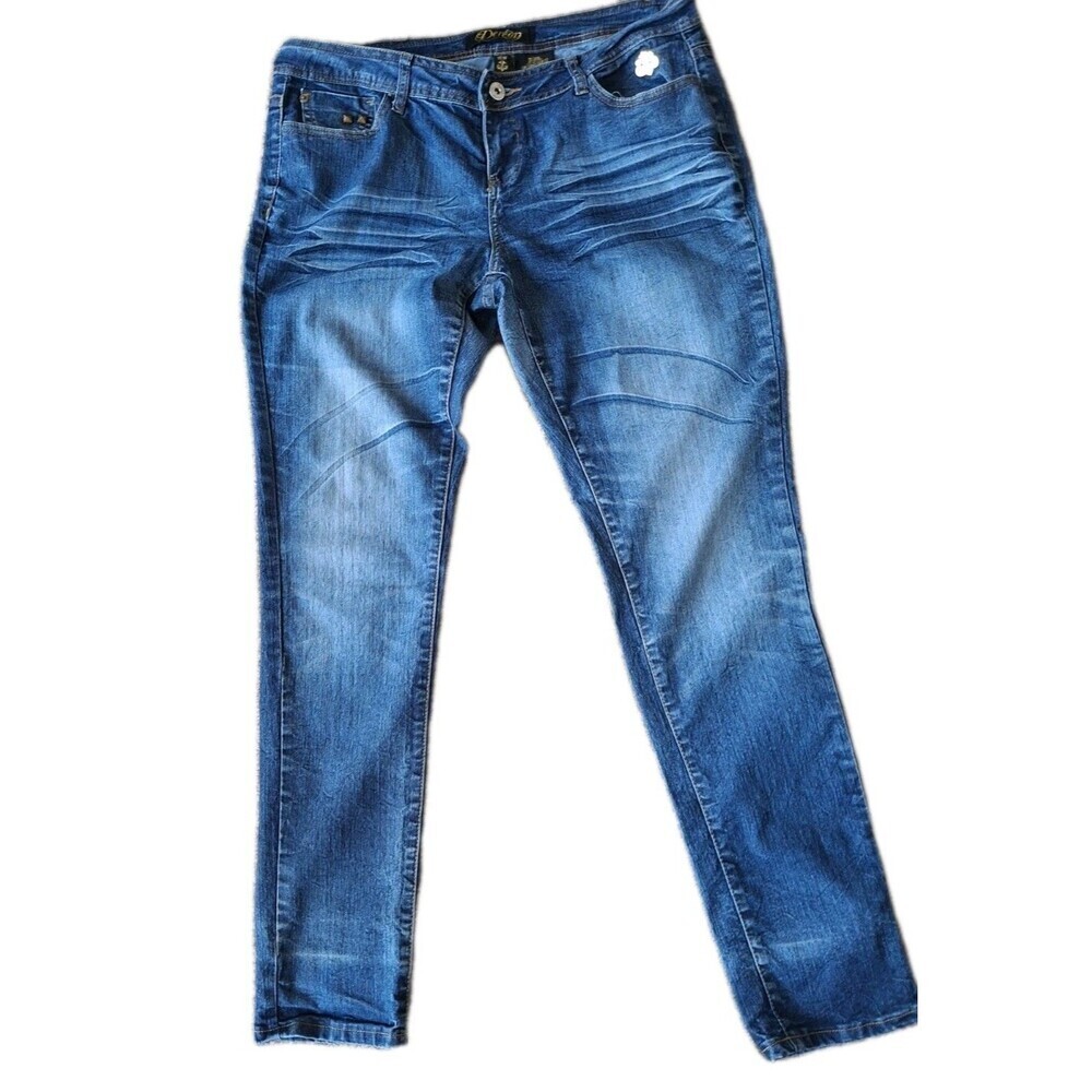 Dereon Jeans Women Size 16W Studded Pockets Straight Skinny Y2K Streetwear